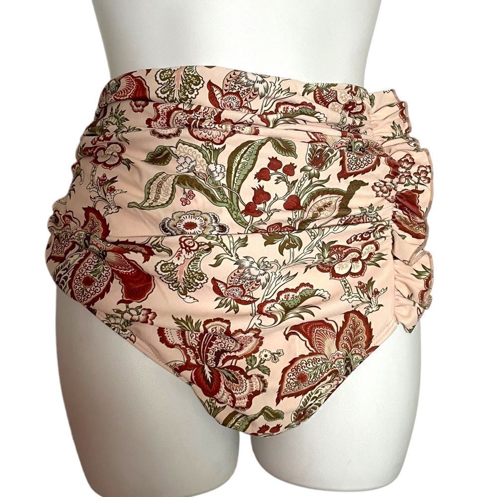 Shein Floral Ruffle High Waisted Bikini Bottom 3XL